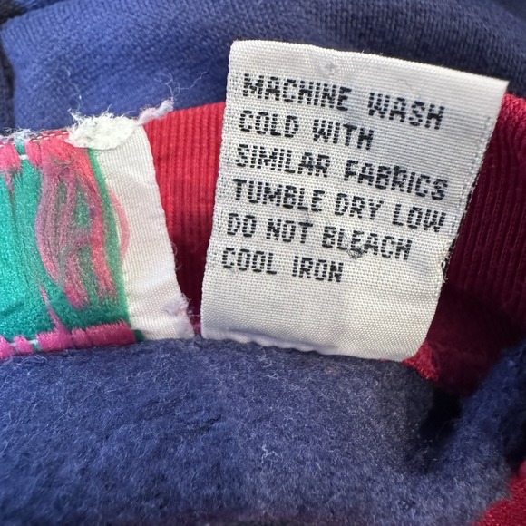 90s Bold Spirit Color Block Holiday Sweatshirt Boxy Cut Retro Size Medium - Picture 6 of 6